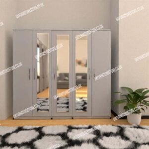 5 Door Wardrobe with 3 Mirrors - Image 13