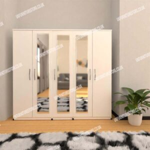 5 Door Wardrobe with 3 Mirrors - Image 15