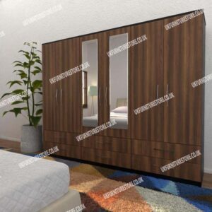 6 Door Wardrobe With 2 Mirrors & 6 Drawers - Image 7