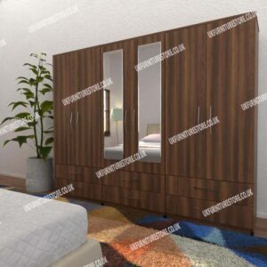 6 Door Wardrobe With 2 Mirrors & 6 Drawers - Image 13