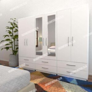 6 Door Wardrobe With 2 Mirrors & 6 Drawers - Image 14