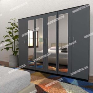 6 Door Wardrobe With 4 Mirrors - Image 5