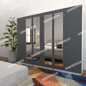 6 Door Wardrobe With 4 Mirrors - Image 6