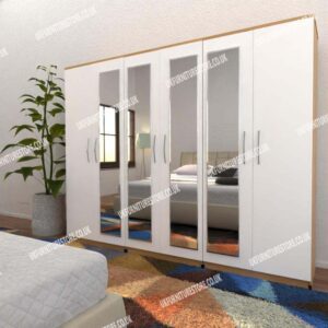 6 Door Wardrobe With 4 Mirrors - Image 8