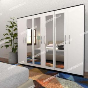 6 Door Wardrobe With 4 Mirrors - Image 9