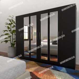 6 Door Wardrobe With 4 Mirrors - Image 4