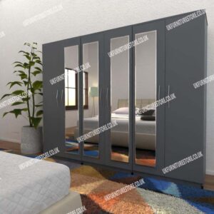 6 Door Wardrobe With 4 Mirrors - Image 10