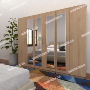 6 Door Wardrobe With 4 Mirrors - Image 11