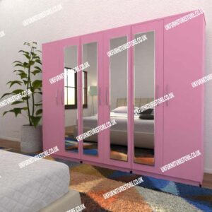 6 Door Wardrobe With 4 Mirrors - Image 12