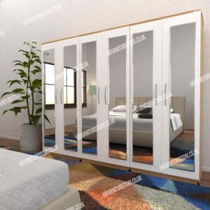 6 Door Wardrobe With 6 Mirrors - Image 8