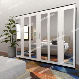 6 Door Wardrobe With 6 Mirrors - Image 9