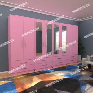 Fitment 8 Door Wardrobe with 4 Mirrors & 8 Drawers - Image 11