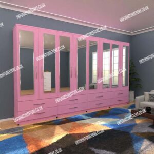 Fitment 8 Door Mirrored Wardrobe with 8 Drawers - Image 10