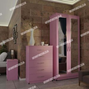 3 Piece 2 Door Mirrored Wardrobe Set - Image 12