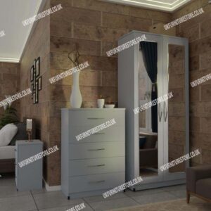 3 Piece 2 Door Mirrored Wardrobe Set - Image 13