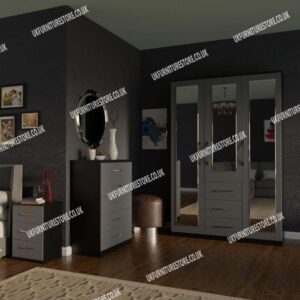 Bedroom 3 Piece 3 Door Wardrobe Set With 3 Mirrors and 3 Drawers - Image 5