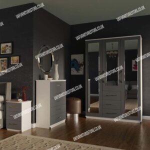 Bedroom 3 Piece 3 Door Wardrobe Set With 3 Mirrors and 3 Drawers - Image 6