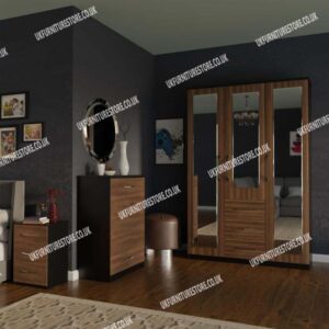 Bedroom 3 Piece 3 Door Wardrobe Set With 3 Mirrors and 3 Drawers - Image 7