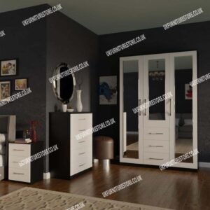 Bedroom 3 Piece 3 Door Wardrobe Set With 3 Mirrors and 3 Drawers - Image 9