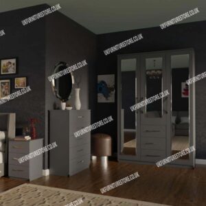 Bedroom 3 Piece 3 Door Wardrobe Set With 3 Mirrors and 3 Drawers - Image 10