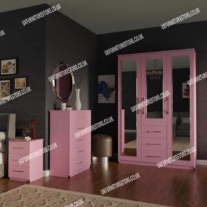 Bedroom 3 Piece 3 Door Wardrobe Set With 3 Mirrors and 3 Drawers - Image 12