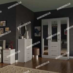 Bedroom 3 Piece 3 Door Wardrobe Set With 3 Mirrors and 3 Drawers - Image 13