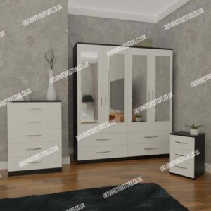 3 Piece 4 Door Wardrobe Set With 4 Drawers - Image 9