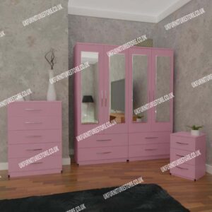 3 Piece 4 Door Wardrobe Set With 4 Drawers - Image 12