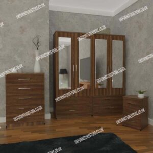 3 Piece 4 Door Wardrobe Set With 4 Drawers - Image 14