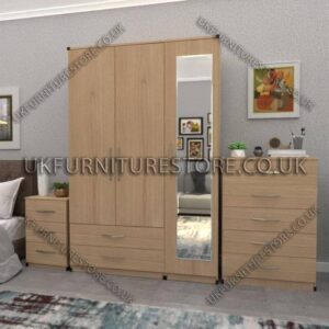 3 Door Wardrobe Set 2 drawer