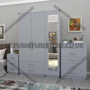 3 Door Wardrobe Set 2 drawer