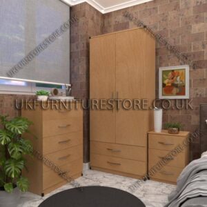 2 Door Wardrobe Set With Drawer