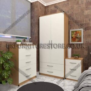 2 Door Wardrobe Set With Drawer