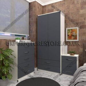 2 Door Wardrobe Set With Drawer