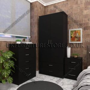 2 Door Wardrobe Set With Drawer