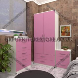 2 Door Wardrobe Set With Drawer