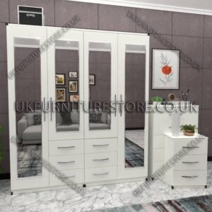 4 Door Wardrobe With 4 Mirrors And Combi