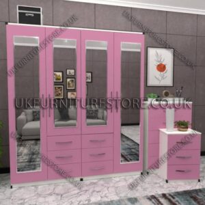 4 Door Wardrobe With 4 Mirrors And Combi