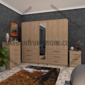 5 Door Wardrobe With Mirror