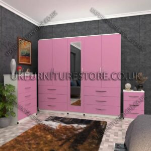 5 Door Wardrobe With Mirror