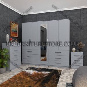 5 Door Wardrobe With Mirror