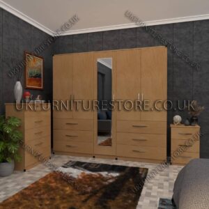 5 Door Wardrobe With Mirror