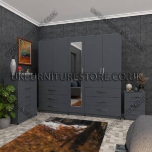 5 Door Wardrobe With Mirror