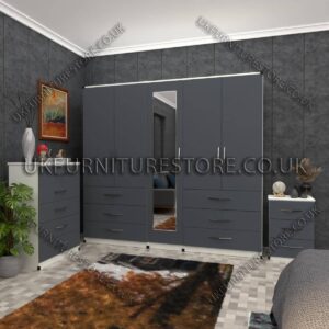 5 Door Wardrobe With Mirror