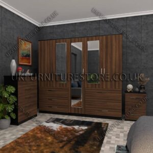 5 Door Wardrobe With 3 Mirror and 6 Drawer