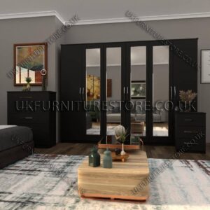 6 Door Wardrobe Set with 4 Mirrors - Image 14