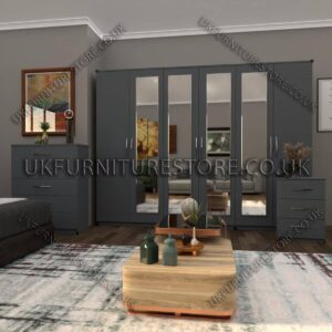 6 Door Wardrobe Set with 4 Mirrors - Image 13