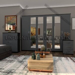 6 Door Wardrobe Set with 4 Mirrors - Image 9