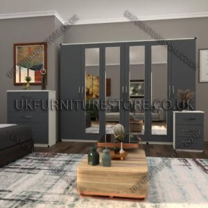 6 Door Wardrobe Set with 4 Mirrors - Image 10