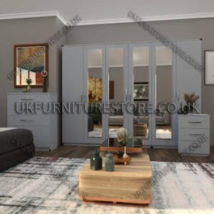 6 Door Wardrobe Set with 4 Mirrors - Image 12